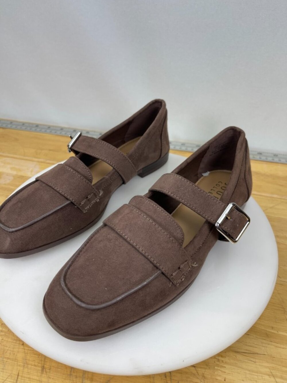 Journee Collection Caspian Brown Suede Mary Jane Flats Womens 7.5 - Picture 4 of 10